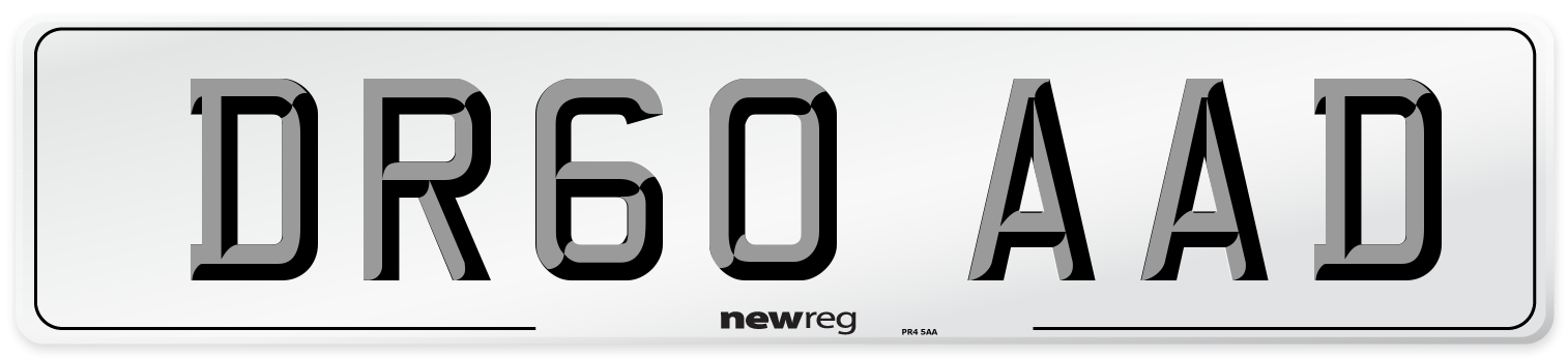 DR60 AAD Number Plate from New Reg